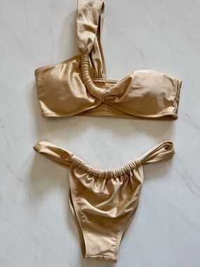 One-Shoulder Gold Bikini